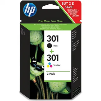 CR340EE - Original HP 301 Black & Colour Ink Cartridge Multipack