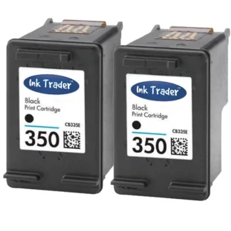 2x Remanufactured HP 350 Black Ink Cartridges