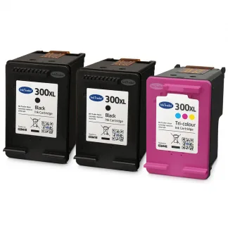2x Remanufactured HP 300XL Black & 1x Colour Ink Cartridge Multipack