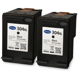 2x Remanufactured HP 304XL High Capacity Black Ink Cartridges