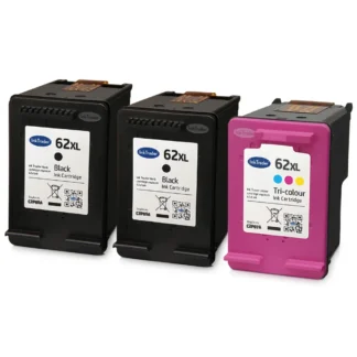 2x Remanufactured HP 62XL Black & 1x Colour Ink Cartridge Multipack