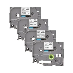 4x Brother P-Touch TZE-231 White Labels - Brother P-Touch TZE231
