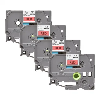 4x Brother P-Touch TZE-431 Red Labels - Brother P-Touch TZE431