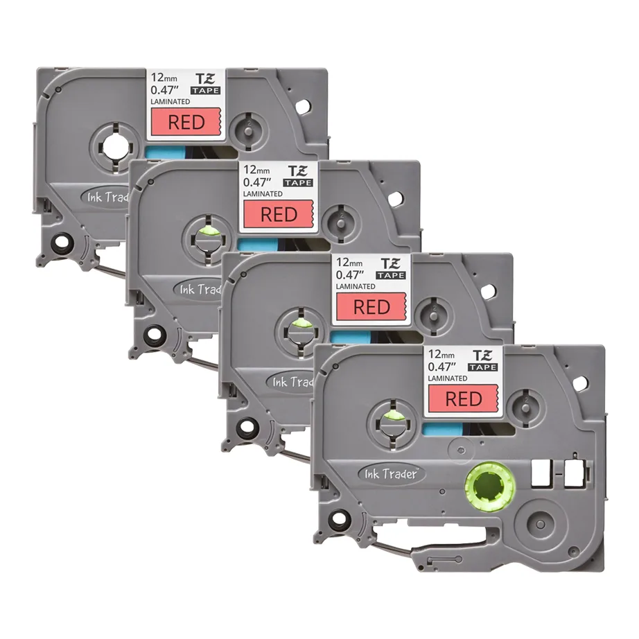 4x Brother P-Touch TZE-431 Red Labels - Brother P-Touch TZE431