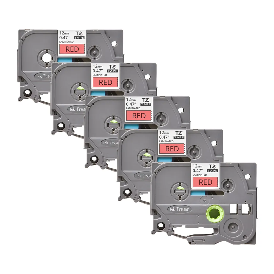 5x Brother P-Touch TZE-431 Red Labels - Brother P-Touch TZE431